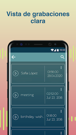 Captura de pantalla de Grabadora de Voz: Notas de Voz