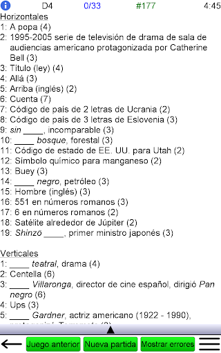 Captura de pantalla de Crucigrama Español