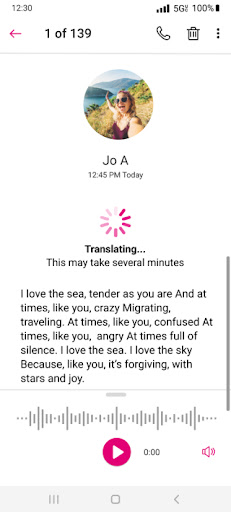 Captura de pantalla de Visual Voicemail