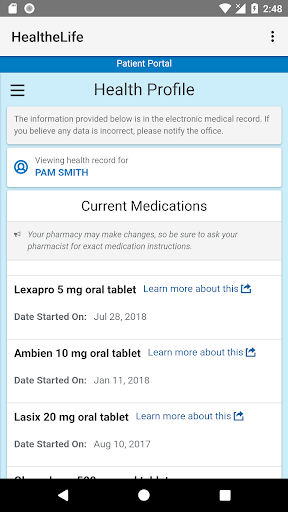 Captura de pantalla de HealtheLife