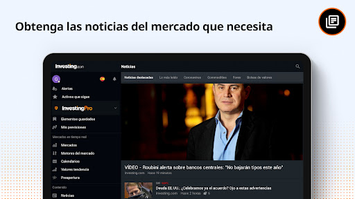 Captura de pantalla de Investing.com Bolsa de Valores
