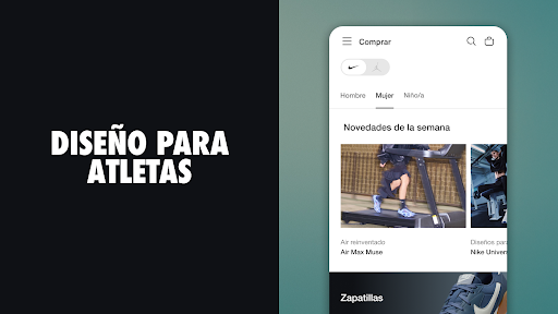 Captura de pantalla de Nike: zapatillas y ropa