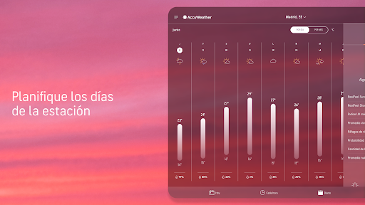 Captura de pantalla de AccuWeather: clima diario