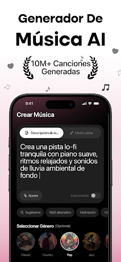 Captura de pantalla de MyTunes: Crear música con IA