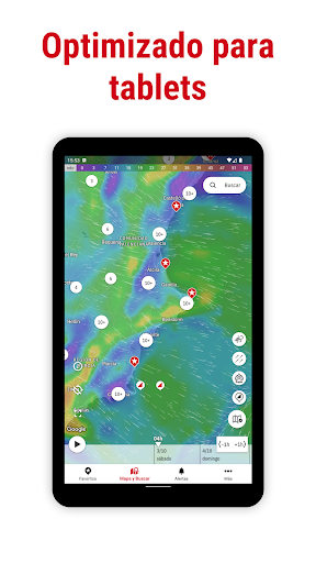 Captura de pantalla de Windfinder: Viento y clima