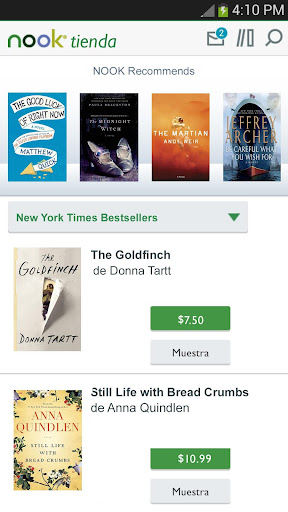 Captura de pantalla de NOOK