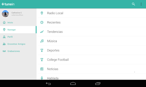 Captura de pantalla de TuneIn Radio Pro