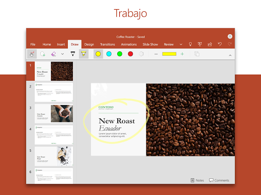 Captura de pantalla de Microsoft PowerPoint