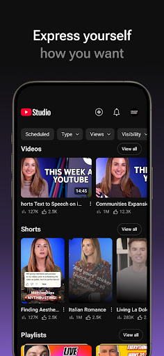 Captura de pantalla de YouTube Studio
