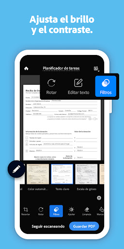 Captura de pantalla de Adobe Scan: escáner PDF con IA