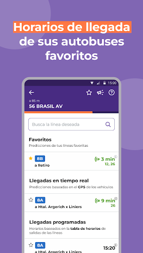 Captura de pantalla de Cittamobi: Horários de Buses