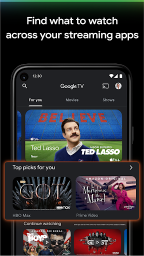 Captura de pantalla de Google TV