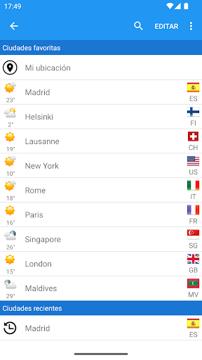 Captura de pantalla de El Tiempo España XL PRO