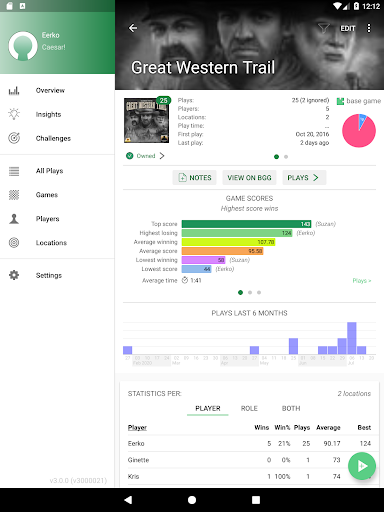 Captura de pantalla de Board Game Stats