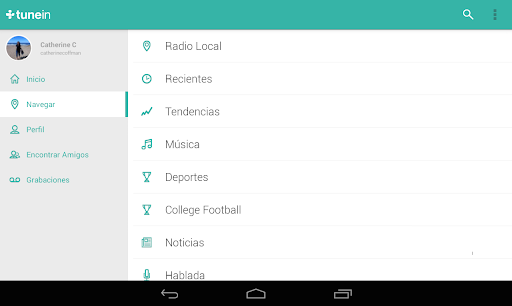 Captura de pantalla de TuneIn Radio Pro