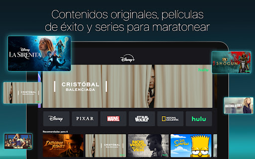Captura de pantalla de Disney+