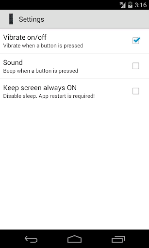 TV (Samsung) Remote Control Screenshot