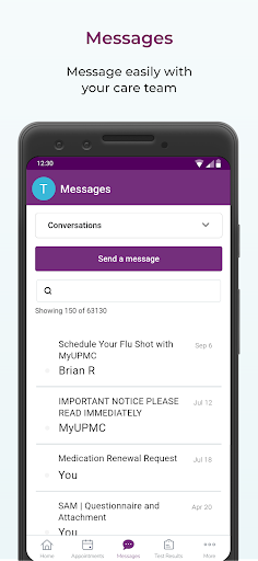 MyUPMC screenshot