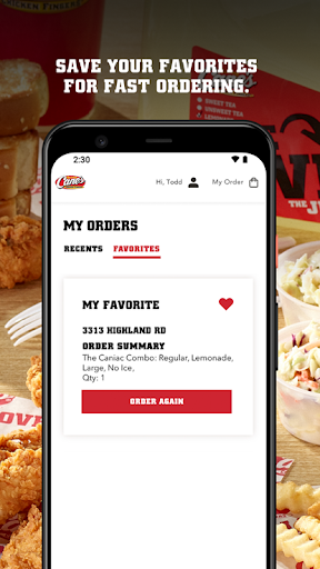 Captura de pantalla de Raising Cane's Chicken Fingers