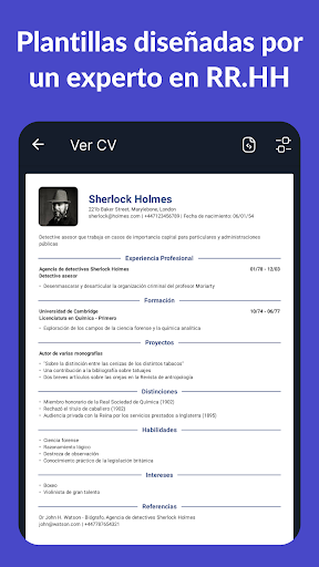 Captura de pantalla de Currículum Vítae - CV Engineer