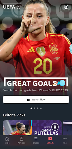Captura de pantalla de UEFA EURO y Nations League
