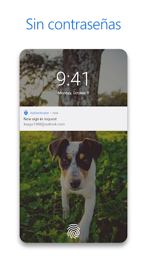 Captura de pantalla de Microsoft Authenticator