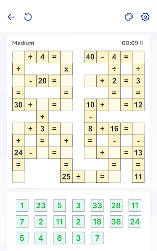 Mathematik-Puzzles - Crossmath Screenshot