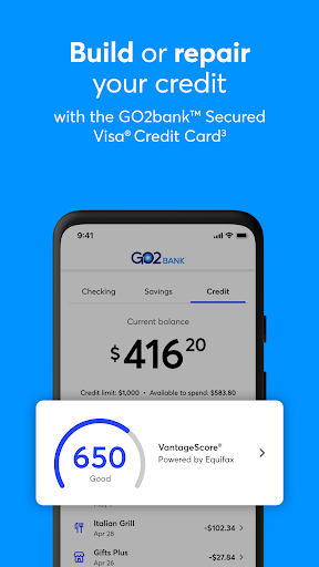 GO2bank: Mobile banking screenshot