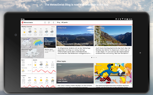 Captura de pantalla de MeteoSwiss