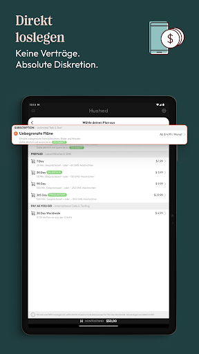 Hushed – Zweite Telefonnummer Screenshot