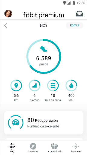 Captura de pantalla de Fitbit