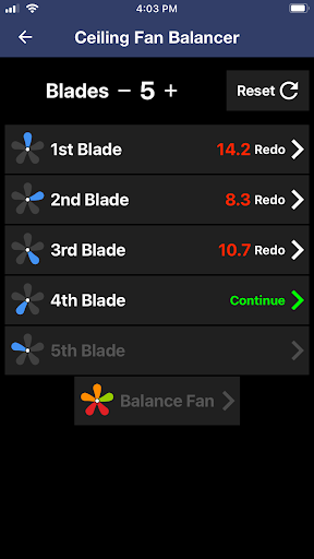 Ceiling Fan Balancer screenshot
