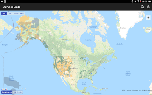 Captura de pantalla de US Public Lands