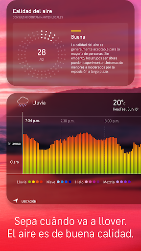 Captura de pantalla de AccuWeather: clima diario