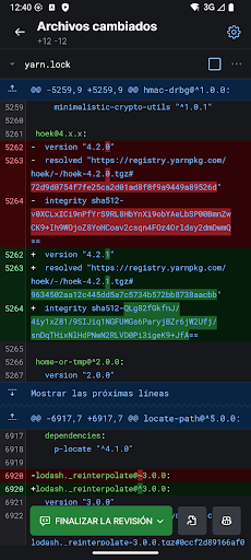 Captura de pantalla de GitHub