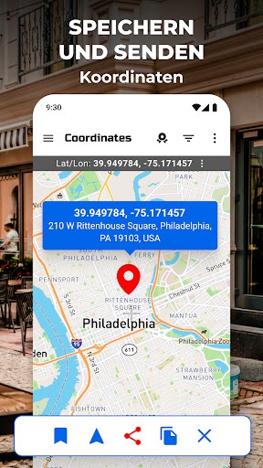 GPS-Koordinatenkarte Screenshot