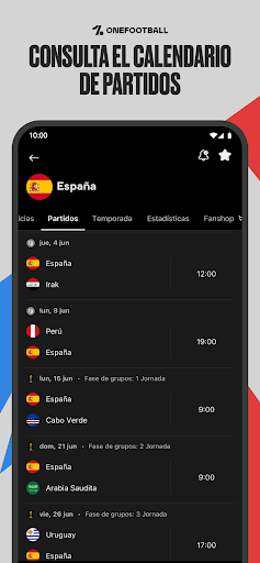 Captura de pantalla de OneFootball: Resultados Fútbol
