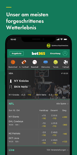 bet365 Sportwetten Screenshot