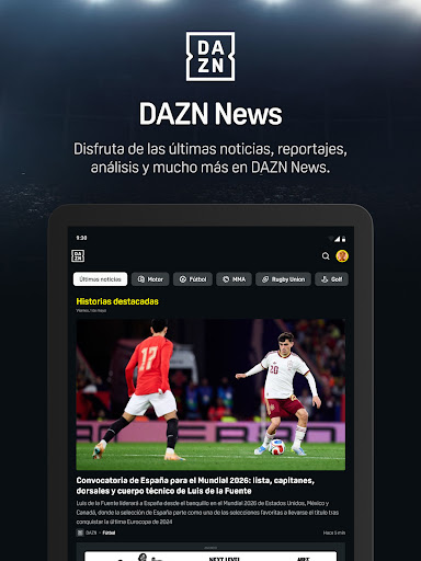 Captura de pantalla de DAZN - Deportes en Directo