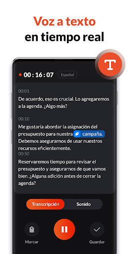 Captura de pantalla de Grabadora de Voz, Grabar Audio