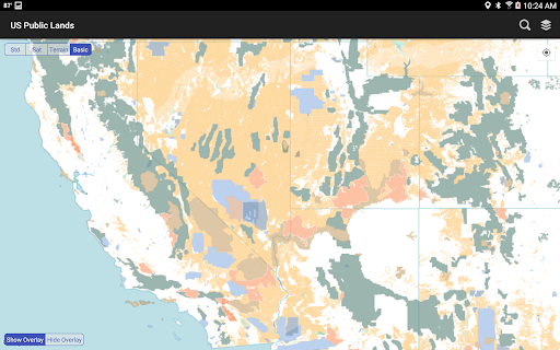 Captura de pantalla de US Public Lands