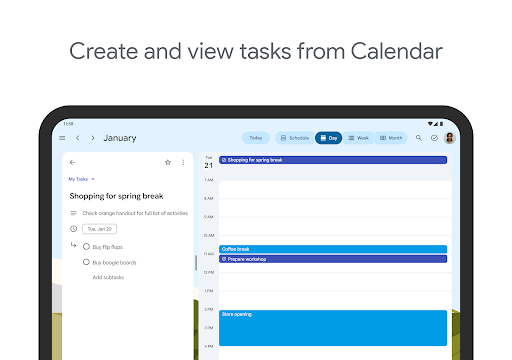 Captura de pantalla de Google Tasks