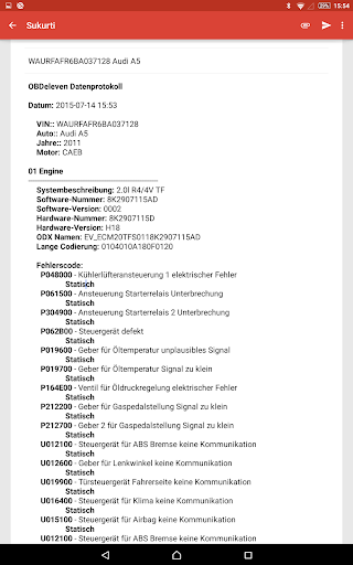 OBDeleven VAG Autodiagnose Screenshot