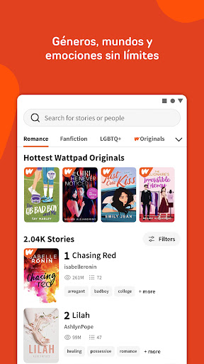 Captura de pantalla de Wattpad - Lee y Escribe