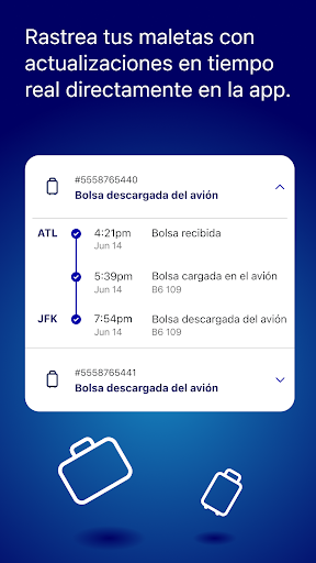 Captura de pantalla de JetBlue - Reserva viajes