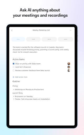 Captura de pantalla de Otter: Transcribir Notas