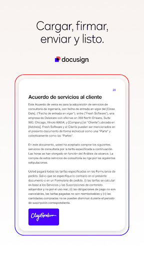 Captura de pantalla de Docusign