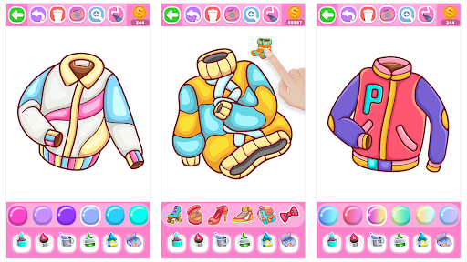 Dress Coloring Game Glitter Screenshot