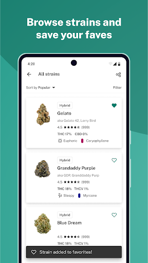 Captura de pantalla de Leafly: Find Cannabis and CBD