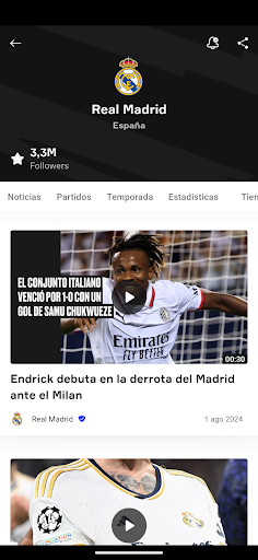 Captura de pantalla de OneFootball Resultados en vivo